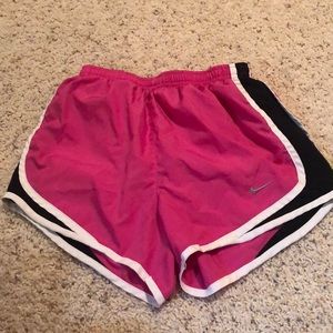 Nike pink and black dri-fit shorts